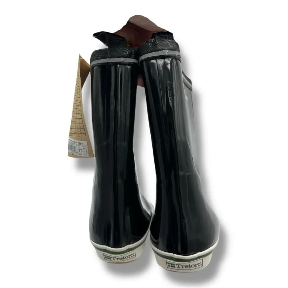 Tretorn Fleece Lined Black Skerry Rain Boots Size Women’s 4 Mid Calf Waterproof